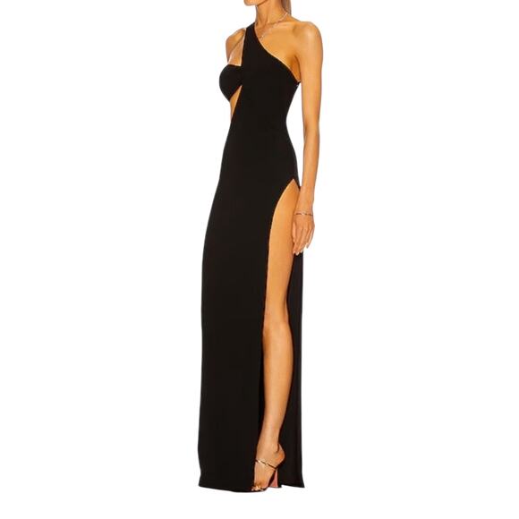 Monot Women Cutout Black Maxi gown Size IT 38 US XS 0 - Picture 8 of 12